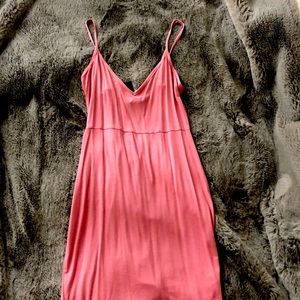 Rose colored slip dress